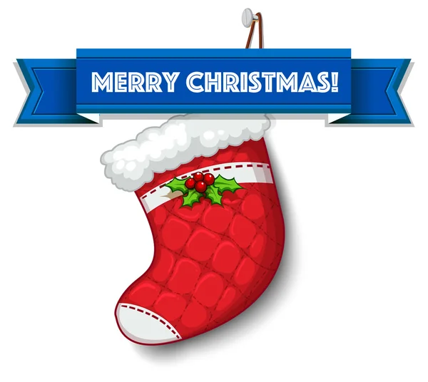 Merry Christmas stocking — Stockvector