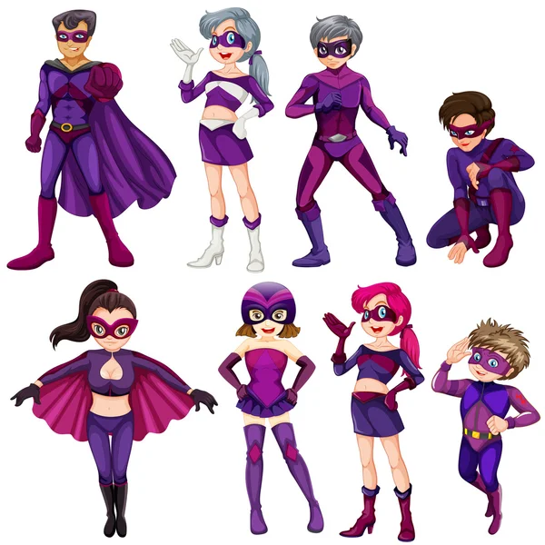 Purple heroes — Stock Vector