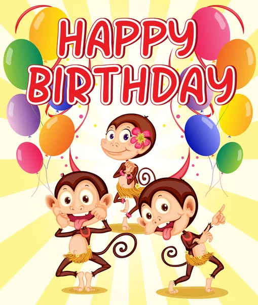 猴子的生日 — 图库矢量图片