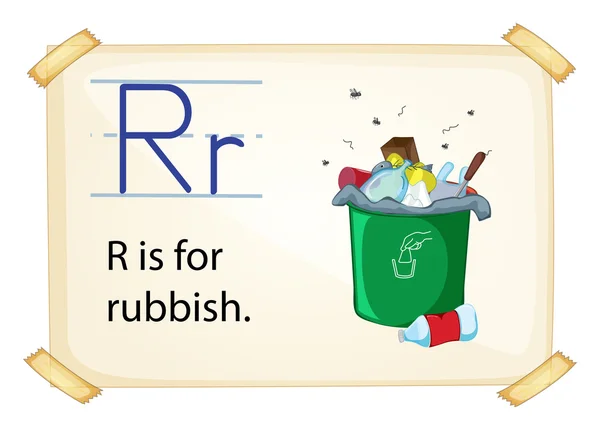 A letter R for rubbish — Stock Vector