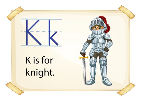 A letter K for knight — Stock Vector