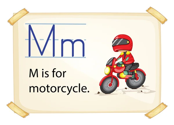 A letter M for motorcycle — Stock Vector