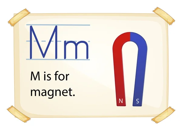 A letter M for magnet — Stock Vector