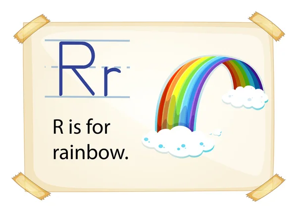 Een letter R voor rainbow — Stockvector