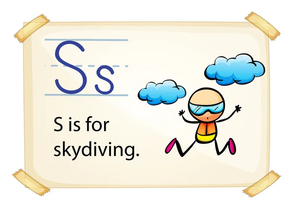 A letter S for skydiving — Stock Vector