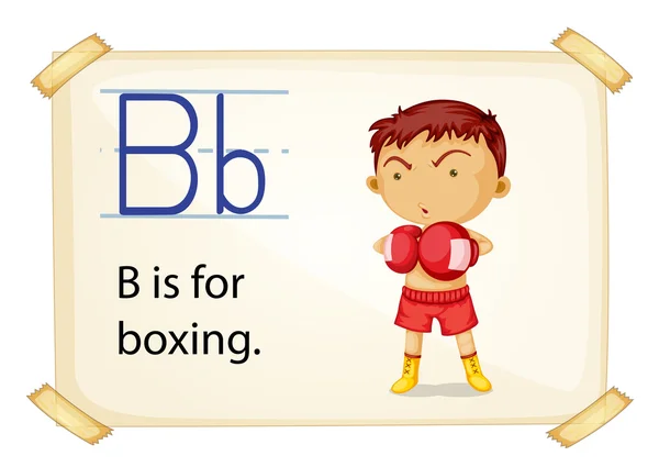 A letter B for boxing — Stock Vector