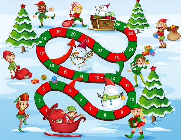 Tablero de Navidad juego — Vector de stock