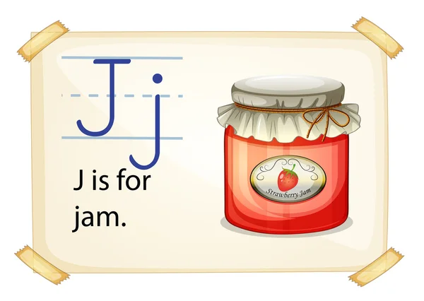 A letter J for jam — Stock Vector