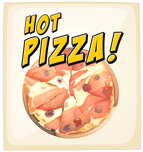 Una pizza caliente — Vector de stock