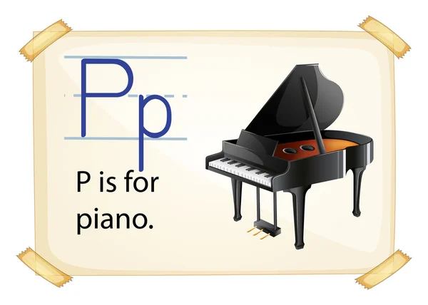 A letter P for piano — Stock Vector