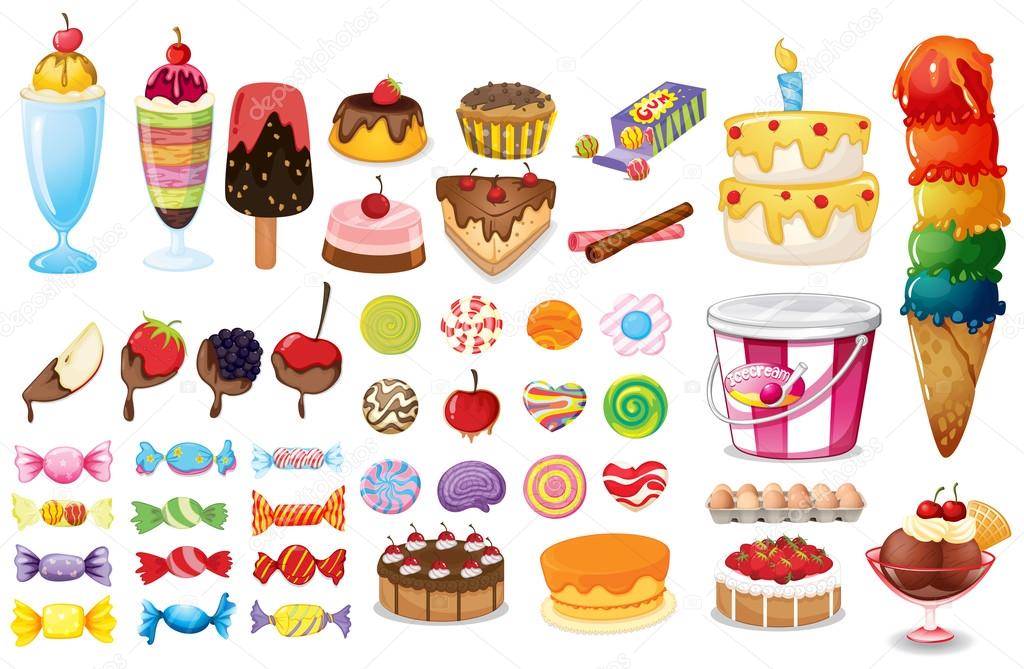 Assorted desserts and sweets
