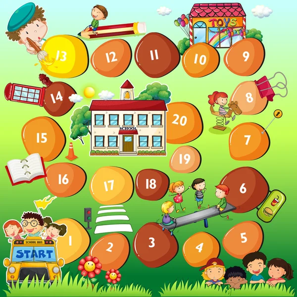 Board game theme for children — Stock Vector