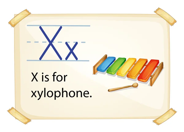 ตัวอักษร X สําหรับ xylophone — ภาพเวกเตอร์สต็อก