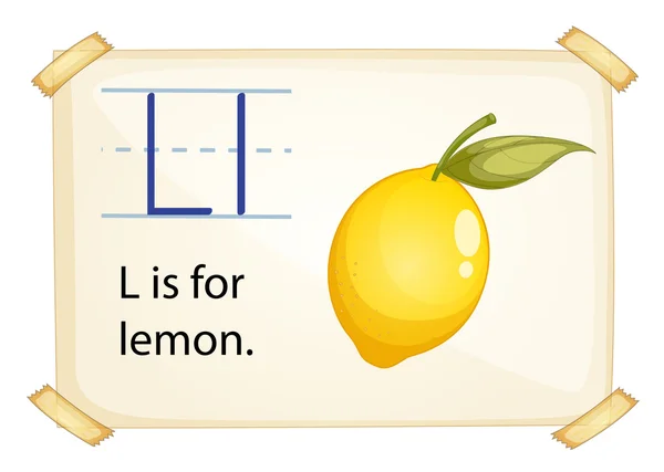 Písmeno L citron — Stockový vektor