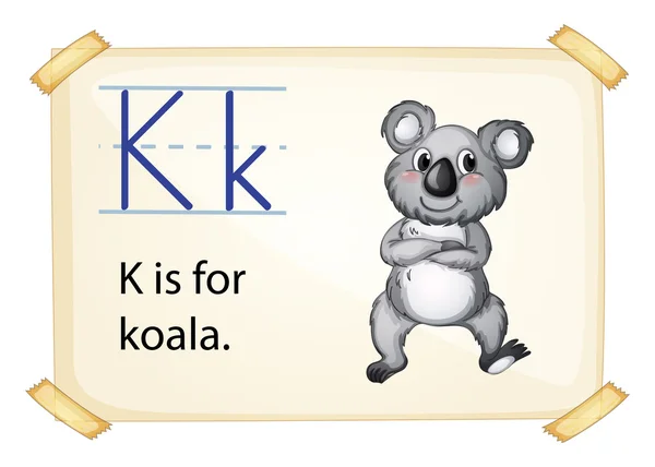 Una letra K para koala — Archivo Imágenes Vectoriales