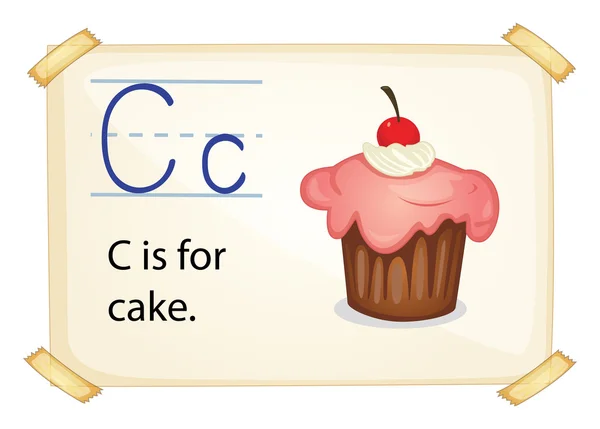 Een letter C voor cake — Stockvector