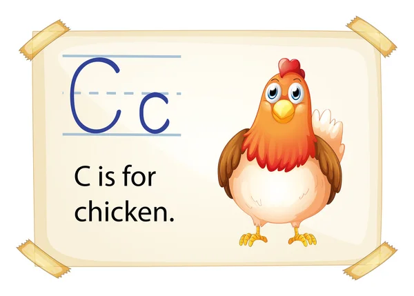 Een letter C voor kip — Stockvector