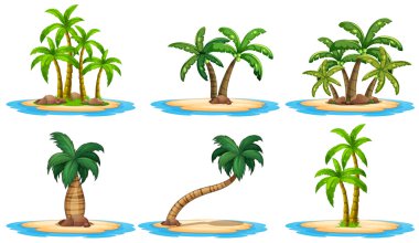 Islands and palm tree clipart