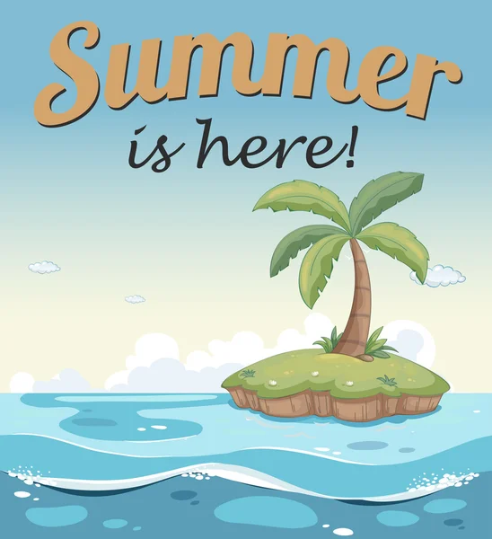 Un modèle d'été avec une île — Image vectorielle