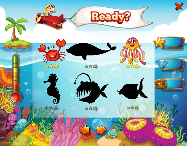 Underwater game — Stock Vector