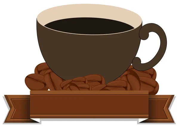 Egy üres sablon, egy csésze kávé — Stock Vector