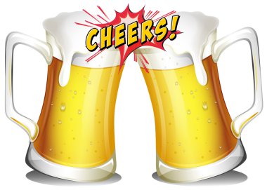 Mugs of beers clipart