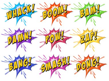 Set of words clipart
