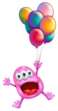 bir canavar ile balonları