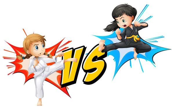 Two girls fighting Royalty Free Stock Vectors