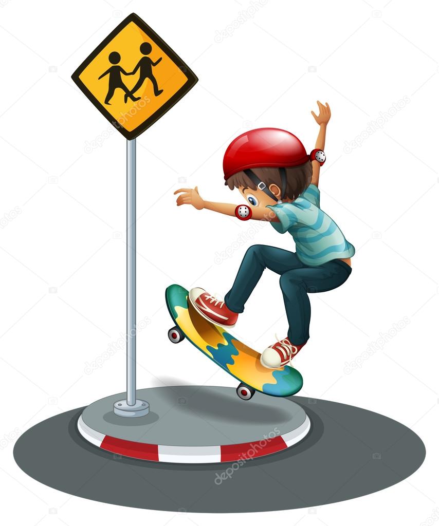 A boy skateboarding Stock Vector by ©interactimages 59502187, image size:854x1024