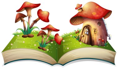 Mushroom book clipart