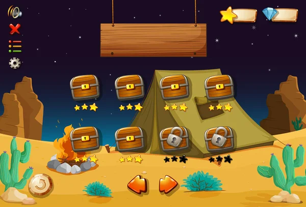 Ein Videospiel in der Wüste — Stockvektor