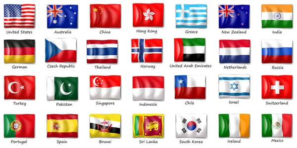 Nemzetközi zászlók — Stock Vector