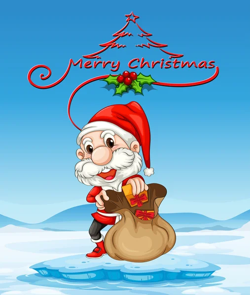 サンタとクリスマスカード — ストックベクタ