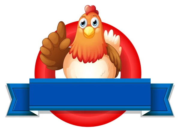 Een lege sjabloon met een kip — Stockvector