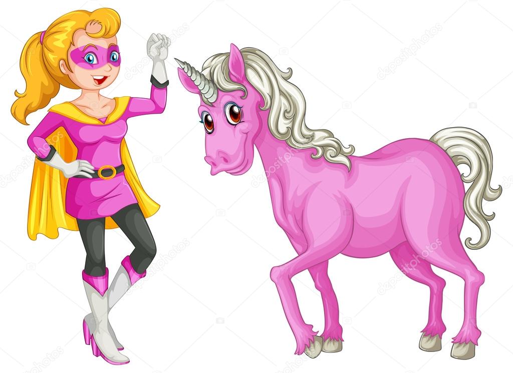 A female hero and a horse