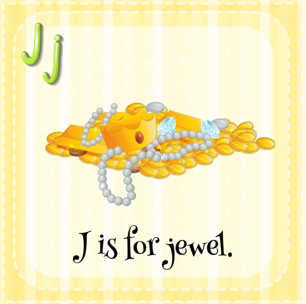 Mücevher için bir harf J — Stok Vektör