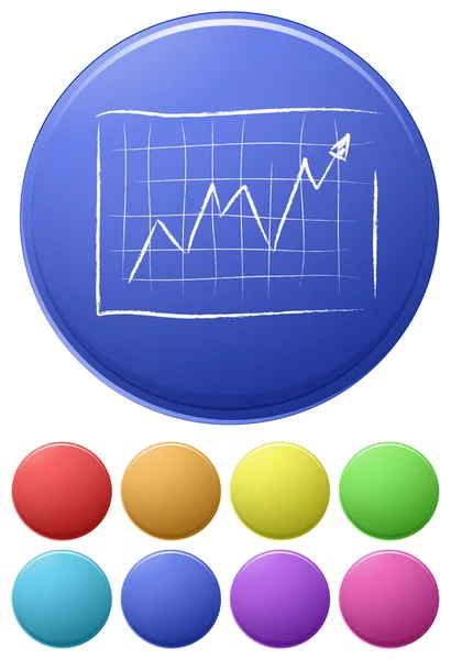 Przyciski mały i duży przycisk z wykresu — Wektor stockowy