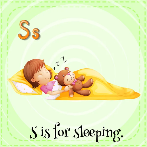 A letter S for sleeping — Stock Vector