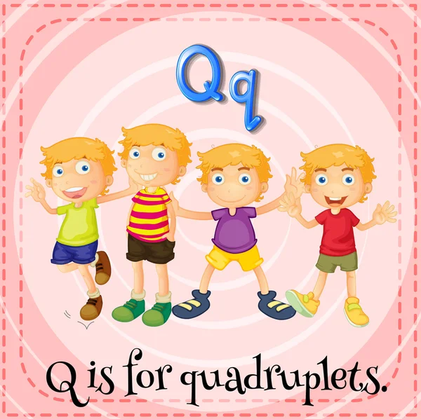 A letter Q for quadruplets — Stock Vector
