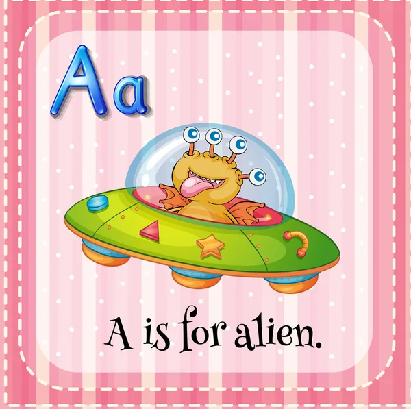 A letter A for alien — Stock Vector