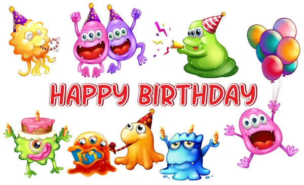 Monster birthday — Stock Vector