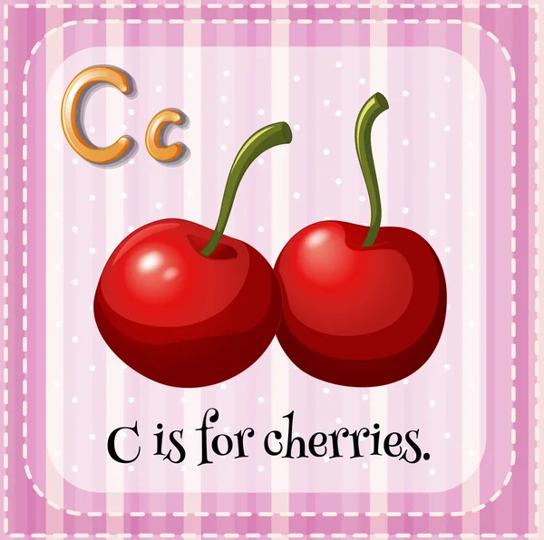 字母 C 为樱桃 — 图库矢量图片