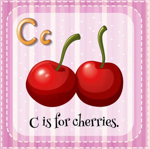 A letter C for cherries — Stock Vector