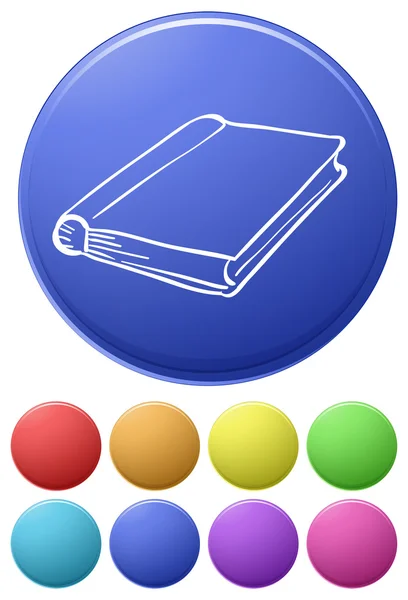Pequenos botões e um grande botão com um notebook — Vetor de Stock
