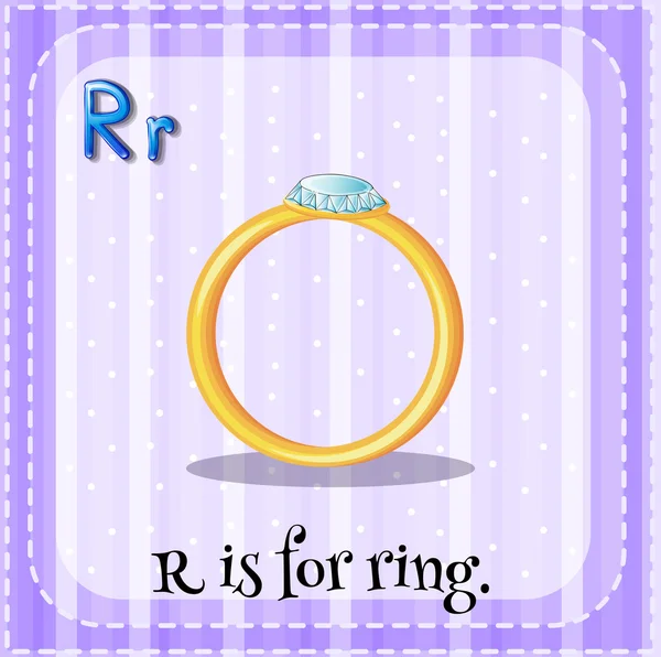 Een letter R voor ring — Stockvector