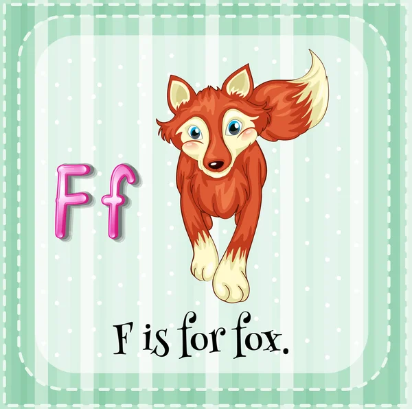 Uma letra F para raposa — Vetor de Stock