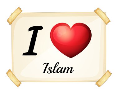 İslam'ın sevgi gösteren bir flashcard