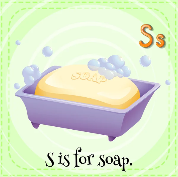 A letter S for soap — Stock Vector