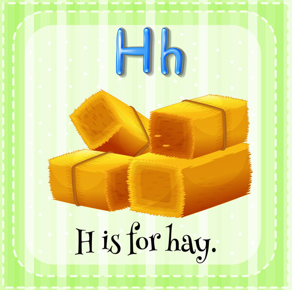 A letter H for hay